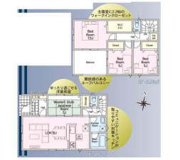 宮崎市大塚町、新築一戸建ての間取り画像です