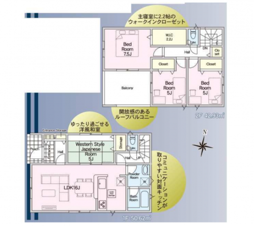 宮崎市大塚町、新築一戸建ての間取り画像です