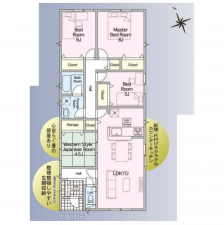 宮崎市恒久、新築一戸建ての間取り画像です