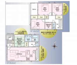 宮崎市大塚町、新築一戸建ての間取り画像です