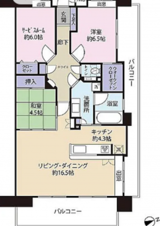 宮崎市吾妻町、マンションの間取り画像です