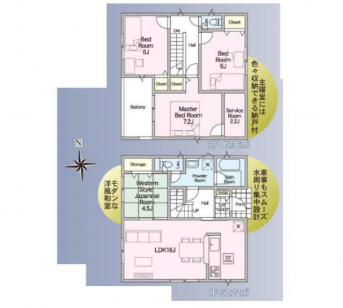 宮崎市淀川、新築一戸建ての間取り画像です