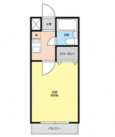 宮崎市大工、マンションの間取り画像です