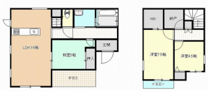 宮崎市佐土原町、中古一戸建ての間取り画像です