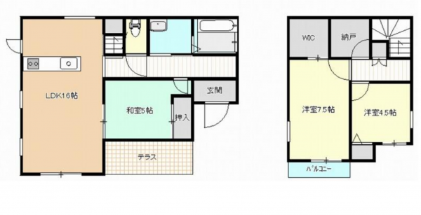 宮崎市佐土原町、中古一戸建ての間取り画像です