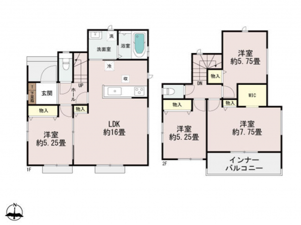 宮崎市、新築一戸建ての間取り画像です
