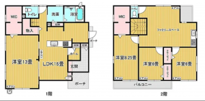 宮崎市大字本郷北方、中古一戸建ての間取り画像です