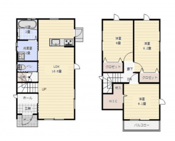 宮崎市中西町、中古一戸建ての間取り画像です