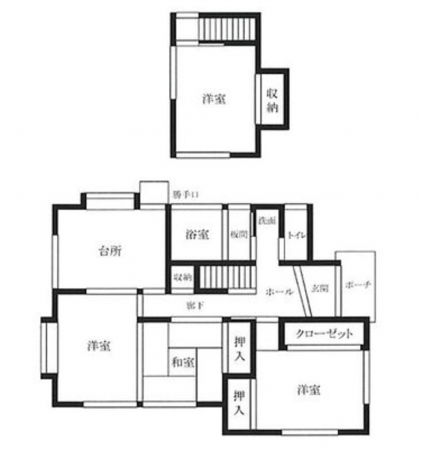 宮崎市高岡町、中古一戸建ての間取り画像です