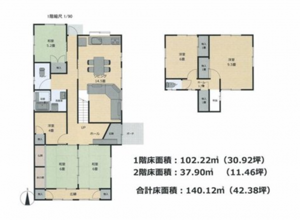 宮崎市佐土原町、中古一戸建ての間取り画像です
