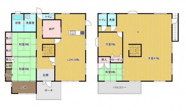 宮崎市学園木花台、中古一戸建ての間取り画像です
