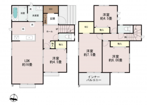 宮崎市希望ケ丘、新築一戸建ての間取り画像です