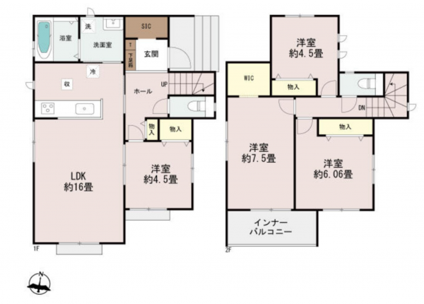 宮崎市希望ケ丘、新築一戸建ての間取り画像です