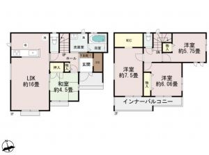 宮崎市太田、新築一戸建ての間取り画像です