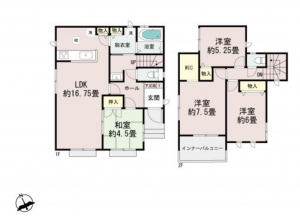 宮崎市大塚町、新築一戸建ての間取り画像です