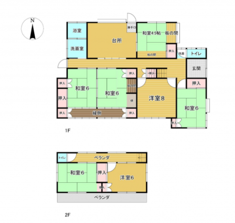 宮崎市、中古一戸建ての間取り画像です