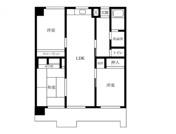 宮崎市橘通東、マンションの間取り画像です