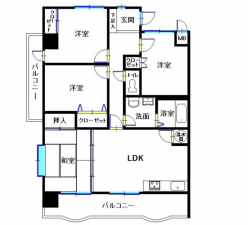 宮崎市祇園、マンションの間取り画像です