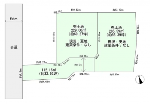 宮崎市花ケ島町、土地の間取り画像です