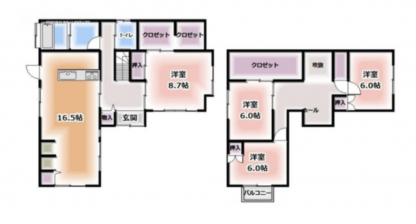 宮崎市清武町、中古一戸建ての間取り画像です
