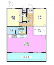 宮崎市中村西、マンションの間取り画像です