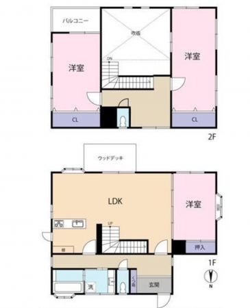 宮崎市吉村町、中古一戸建ての間取り画像です