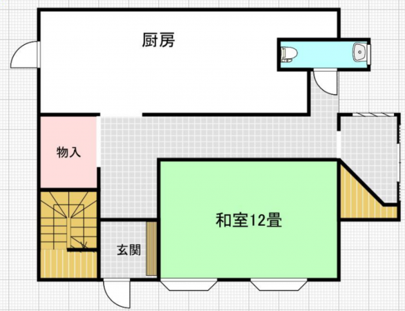 宮崎市中西町、収益物件/店舗付住宅の間取り画像です