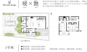 宮崎市花山手東、新築一戸建ての間取り画像です