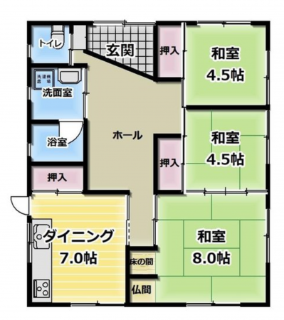 宮崎市、中古一戸建ての間取り画像です