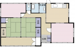 宮崎市、中古一戸建ての間取り画像です