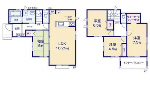 宮崎市、新築一戸建ての間取り画像です