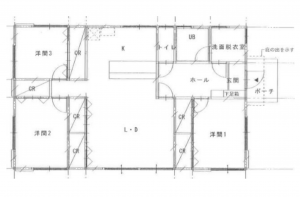 宮崎市佐土原町、中古一戸建ての間取り画像です