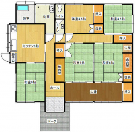 宮崎市田野町、中古一戸建ての間取り画像です