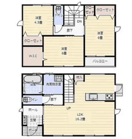 宮崎市、新築一戸建ての間取り画像です