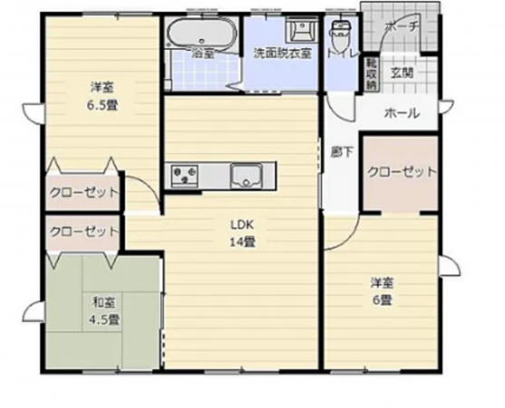 宮崎市佐土原町、新築一戸建ての間取り画像です