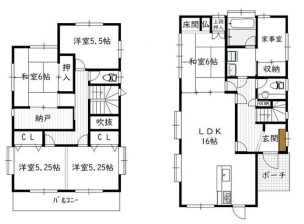宮崎市下北方町、中古一戸建ての間取り画像です