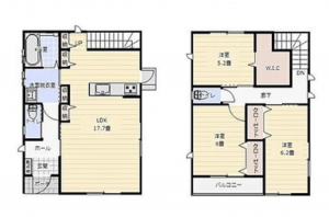 宮崎市、新築一戸建ての間取り画像です