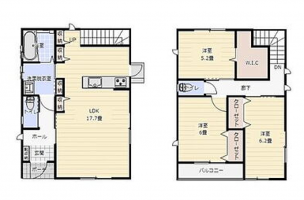 宮崎市、新築一戸建ての間取り画像です