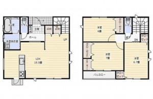 宮崎市、新築一戸建ての間取り画像です