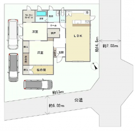 宮崎市浮田、中古一戸建ての間取り画像です