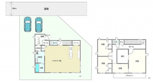 宮崎市小松、中古一戸建ての間取り画像です