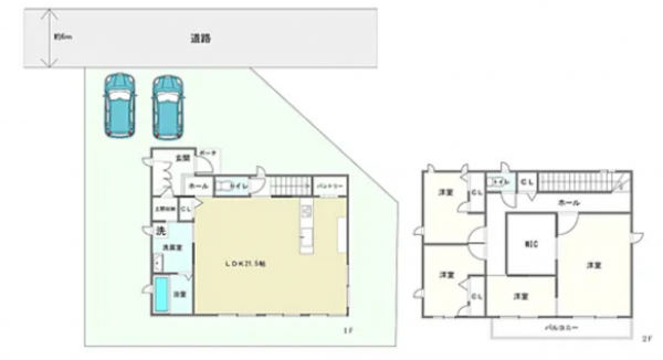 宮崎市小松、中古一戸建ての間取り画像です