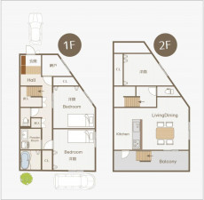 宮崎市大字恒久、中古一戸建ての間取り画像です