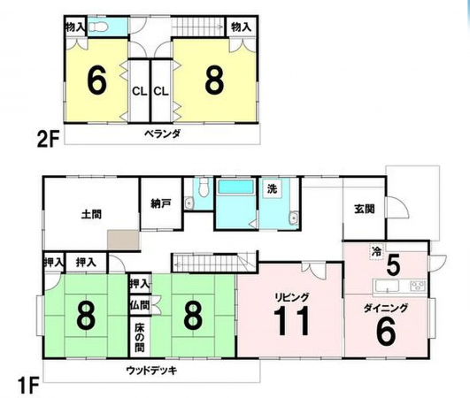 宮崎市田野町、中古一戸建ての間取り画像です