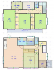 宮崎市江南、中古一戸建ての間取り画像です