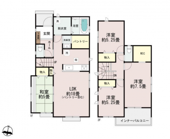 宮崎市吉村町、新築一戸建ての間取り画像です