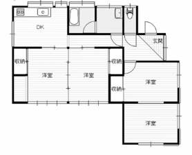 宮崎市、中古一戸建ての間取り画像です