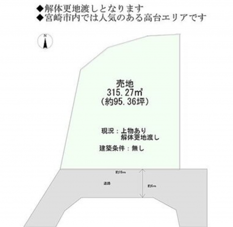 宮崎市清武町、土地の間取り画像です