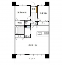 宮崎市旭、マンションの間取り画像です