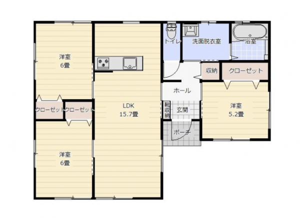 宮崎市、新築一戸建ての間取り画像です